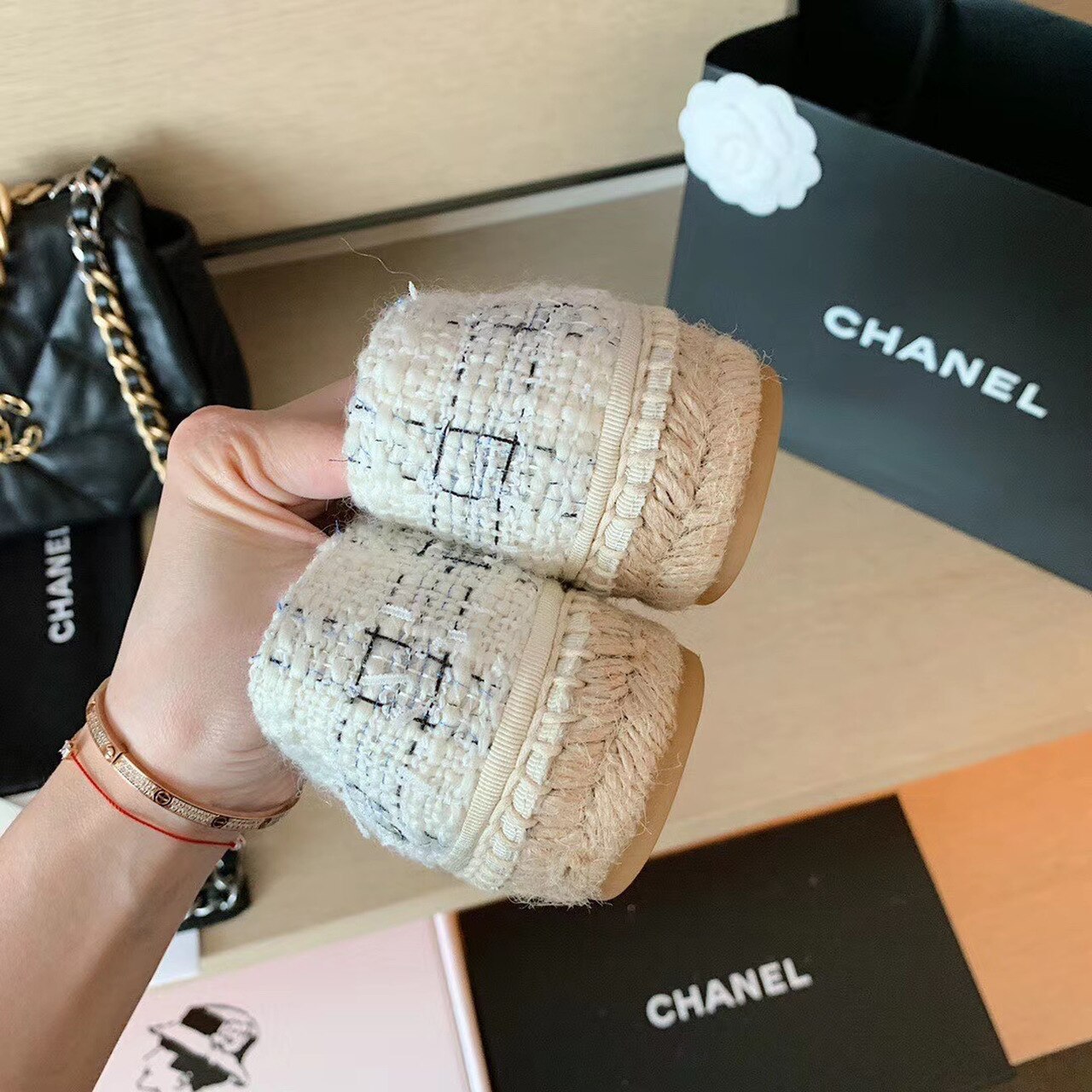 Ch**el Espadrilles White/Black For Women, Women’s Shoes G29762