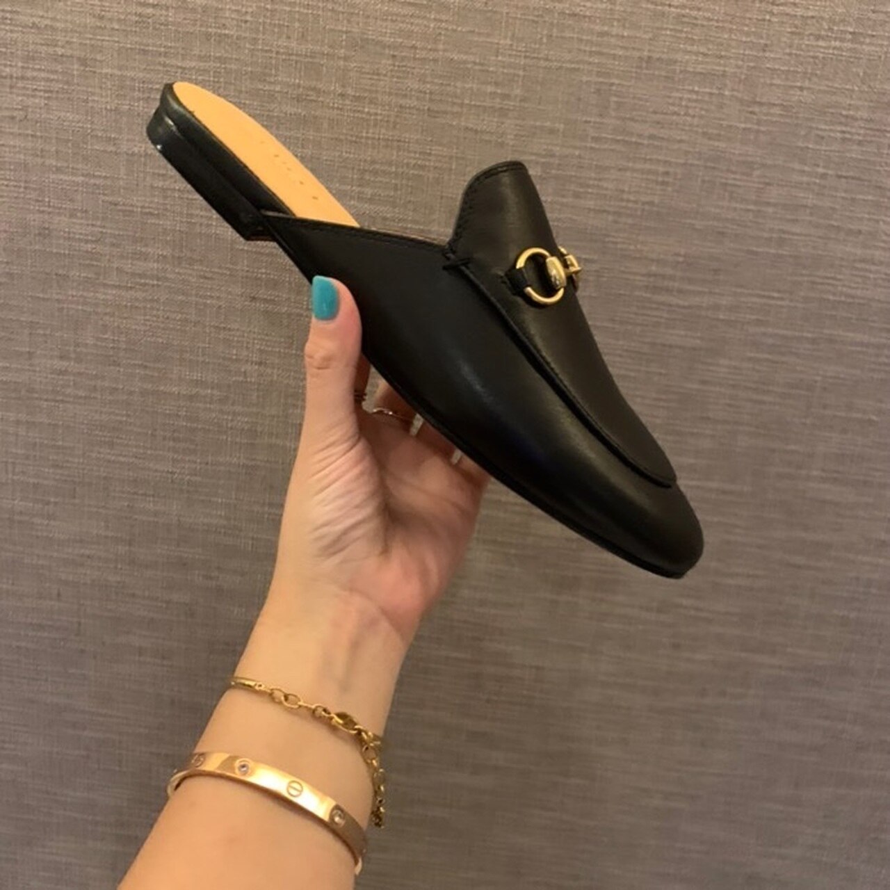 Gvc*1 Princetown Slipper Black For Women GG 423513 BLM00 1000