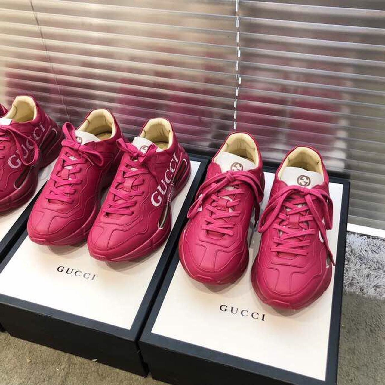 Gvc*1 Women’s Rhyton Gvc*1 Logo Sneaker Pink For Women GG