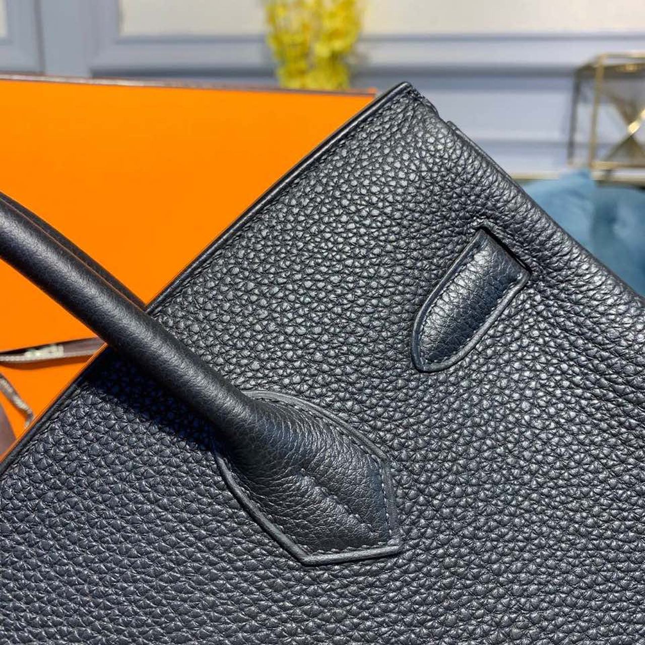 H**me5 Birkin Bag 30cm Gold Hardware Togo Leather Semi Handstitched Noir CK89