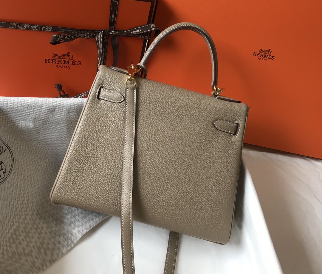 H**me5 Kelly 28 Etoupe Togo Bag For Women, Women’s Handbags, Shoulder Bags 11in/28cm