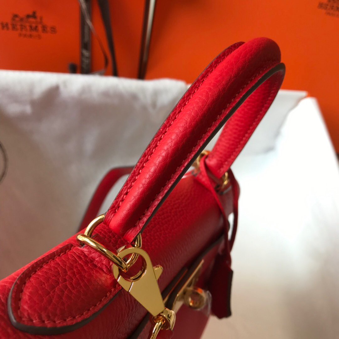 H**me5 Kelly 28 Rouge Casaque Togo Bag For Women, Women’s Handbags, Shoulder Bags 11in/28cm