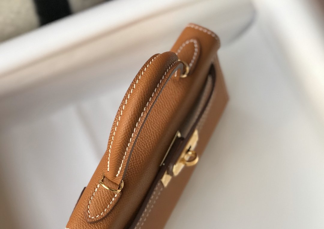 H**me5 Mini Kelly 19 Sellier Epsom Brown Bag For Women, Women’s Handbags, Shoulder Bags 7.5in/19cm