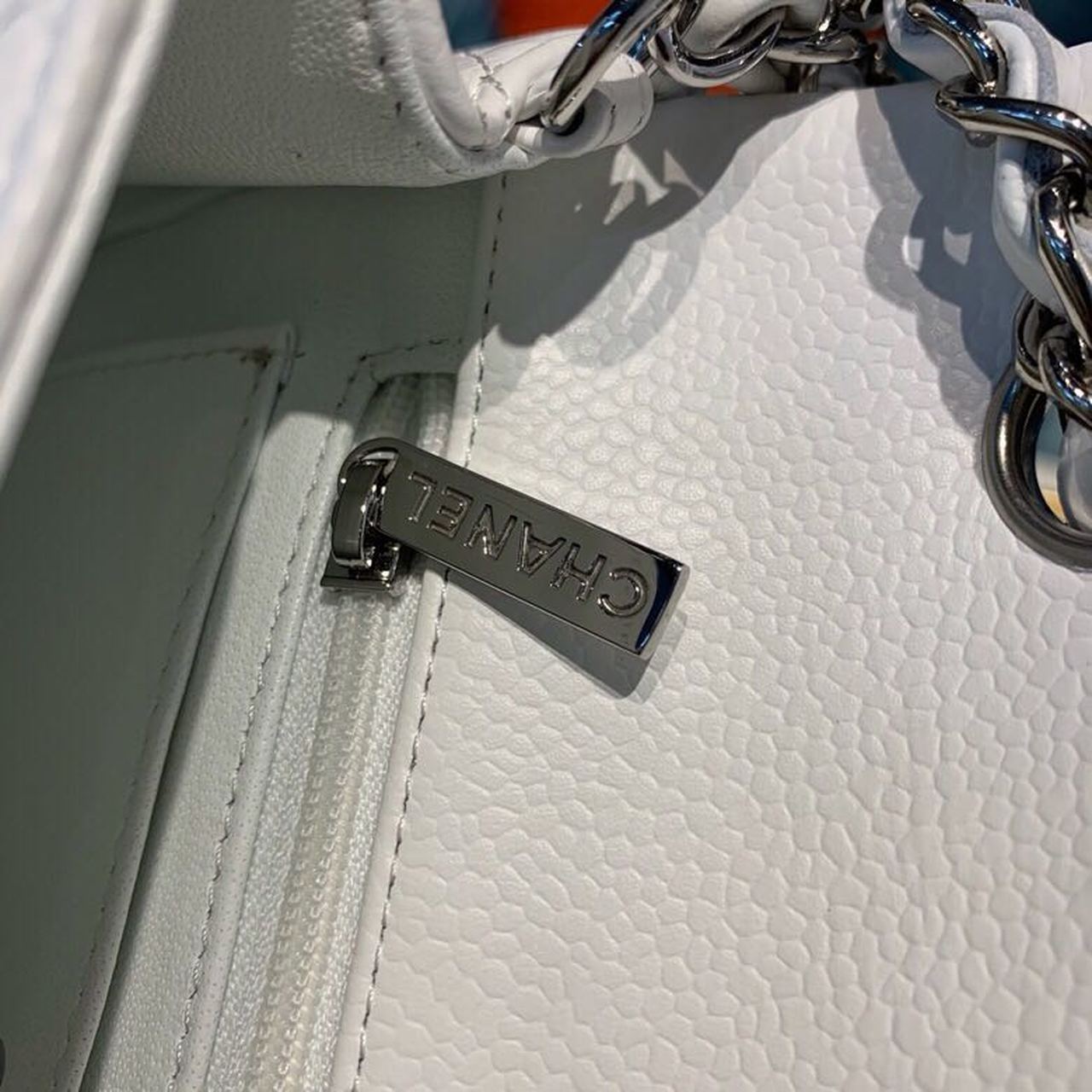 Ch**el Small Classic Handbag Silver Hardware White For Women, Women’s Bags, Shoulder And Crossbody Bags 7.9in/20cm A01113