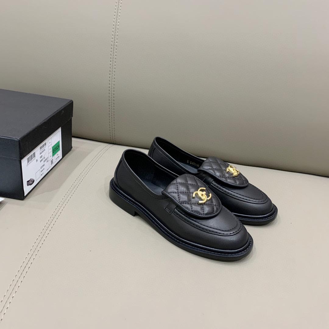 Ch**el Loafers Black For Women, Women’s Shoes G36646