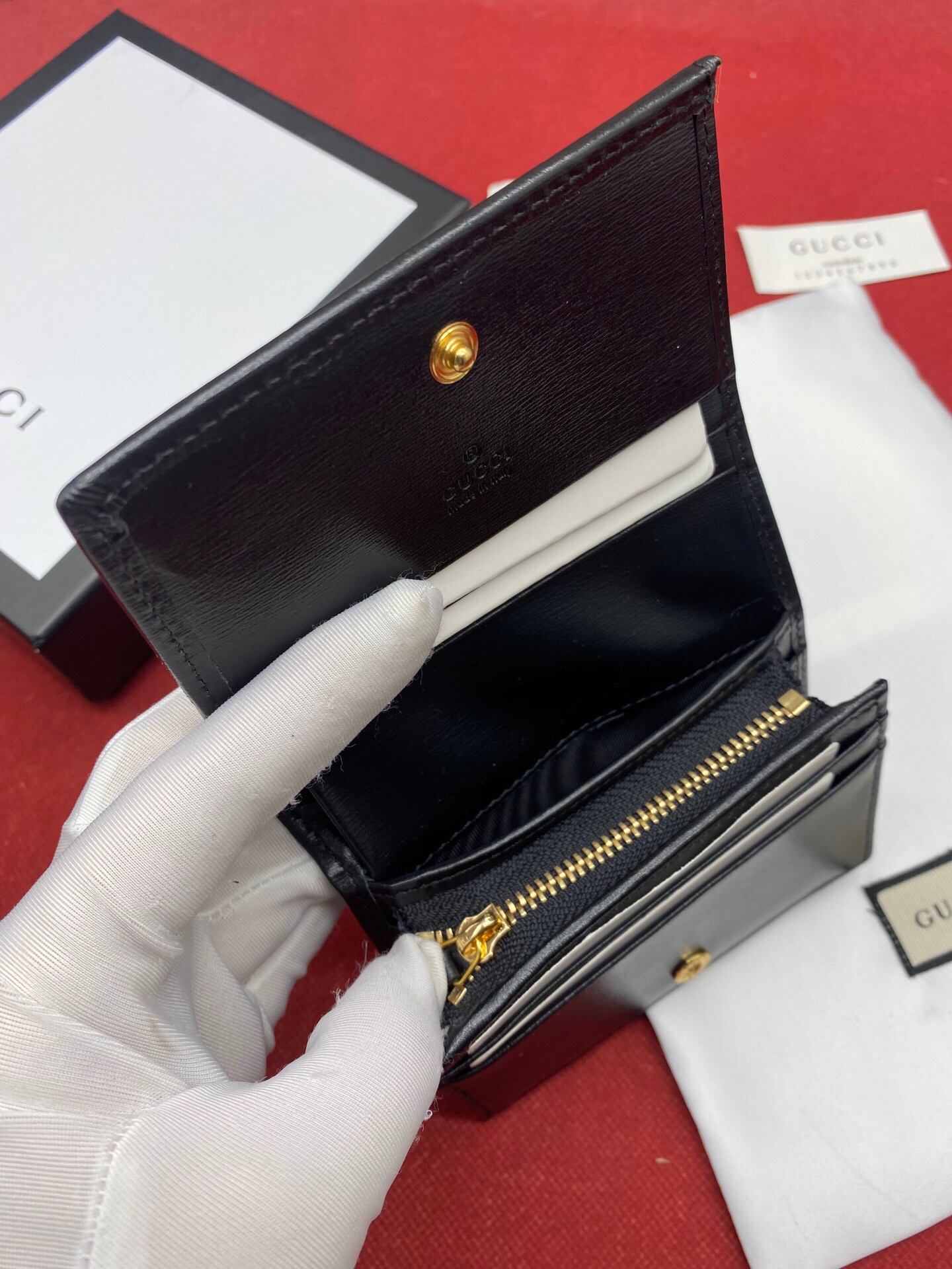 Gvc*1 Horsebit 1955 Card Case Wallet Black Women’s Wallet 11cm/4.3in GG ‎621887 0YK0G 1000