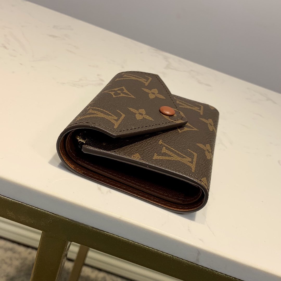 L0vis Vvtt0n Victorine Wallet Monogram Canvas Brown For Women, Women’s Wallet 4.7in/12cm LV