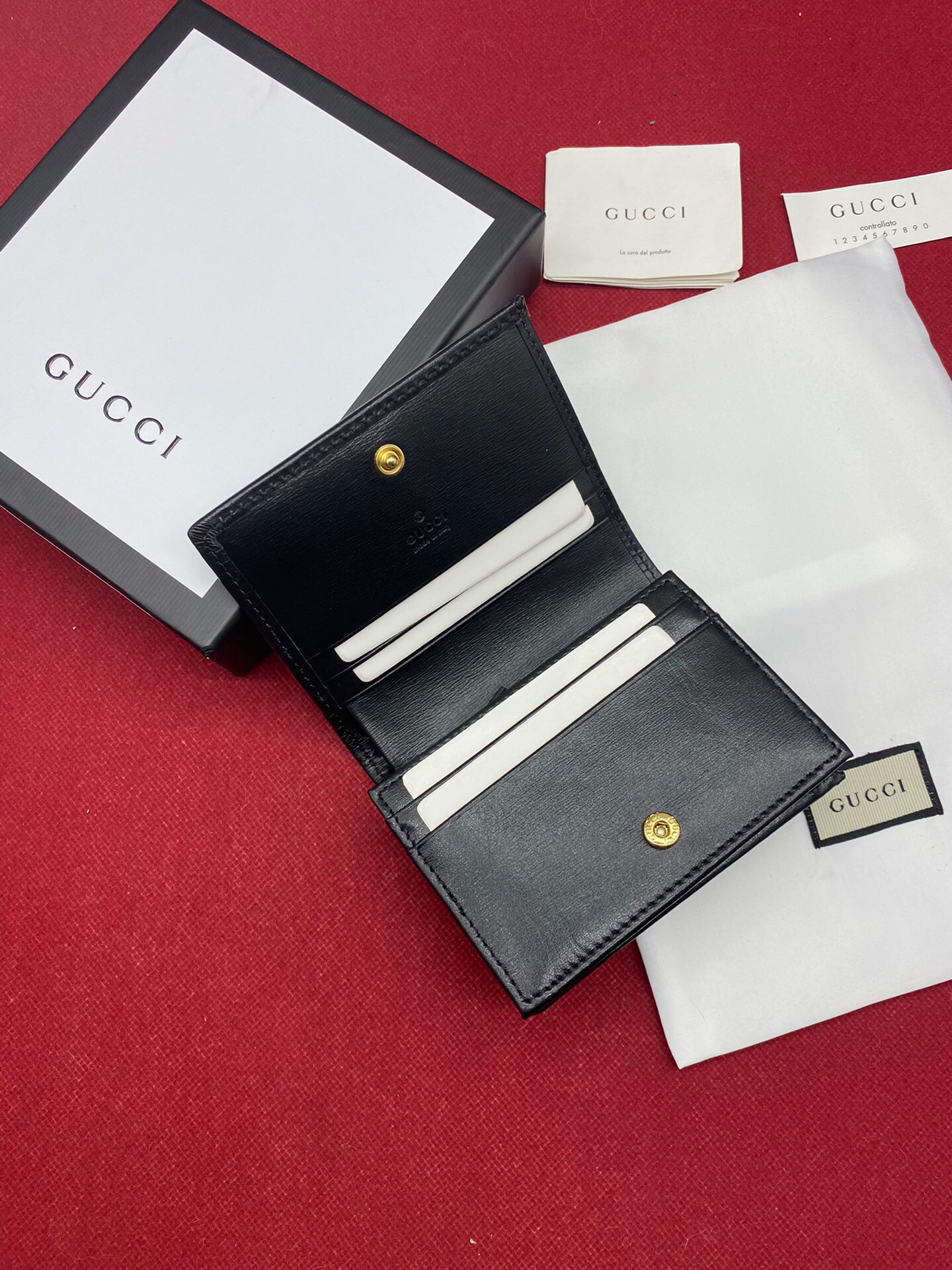 Gvc*1 Horsebit 1955 Card Case Wallet Black Women’s Wallet 11cm/4.3in GG ‎621887 0YK0G 1000