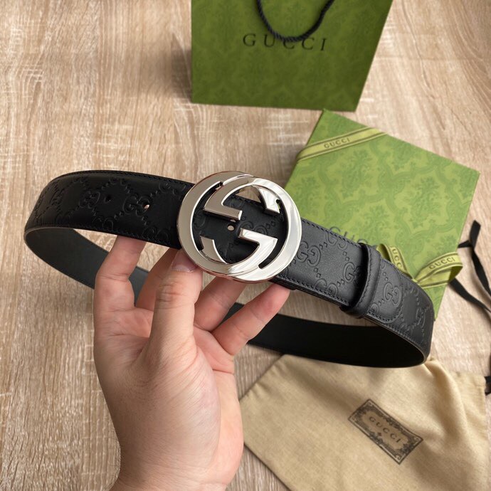 Gvc*1 Signature Belt Black For Women, Women Belt 411924 CWC1N 1000