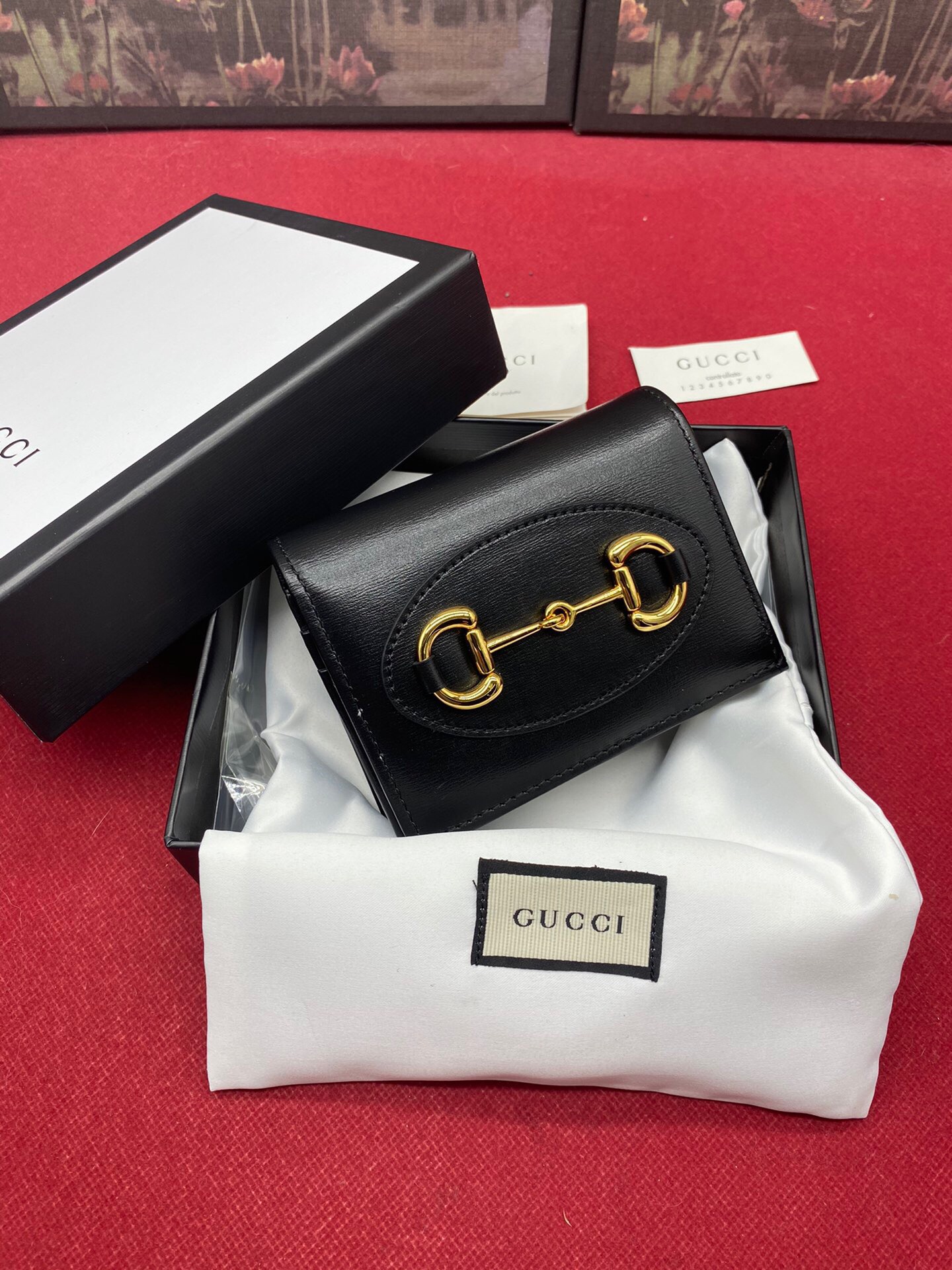 Gvc*1 Horsebit 1955 Card Case Wallet Black Women’s Wallet 11cm/4.3in GG ‎621887 0YK0G 1000