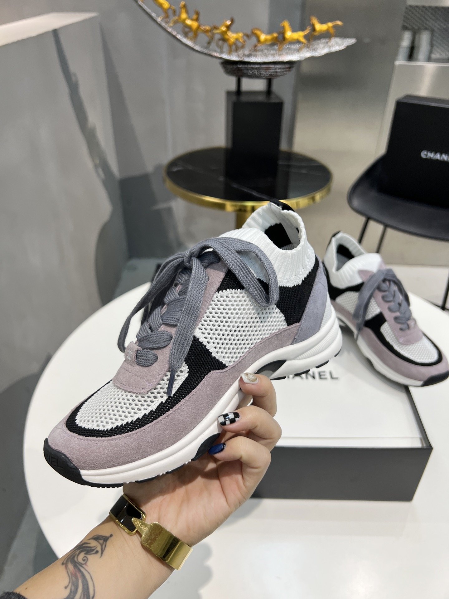 Ch**el Sneakers Purple For Women, Women’s Shoes