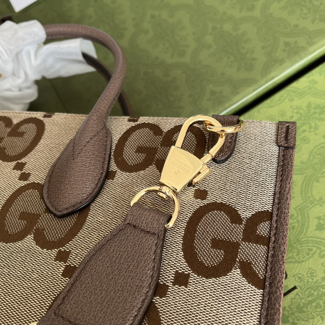 Gvc*1 Tote Bag With Jumbo Camel And Ebony Jumbo GG Canvas For Women 14.6in/37cm 678839 UKMDG 2570