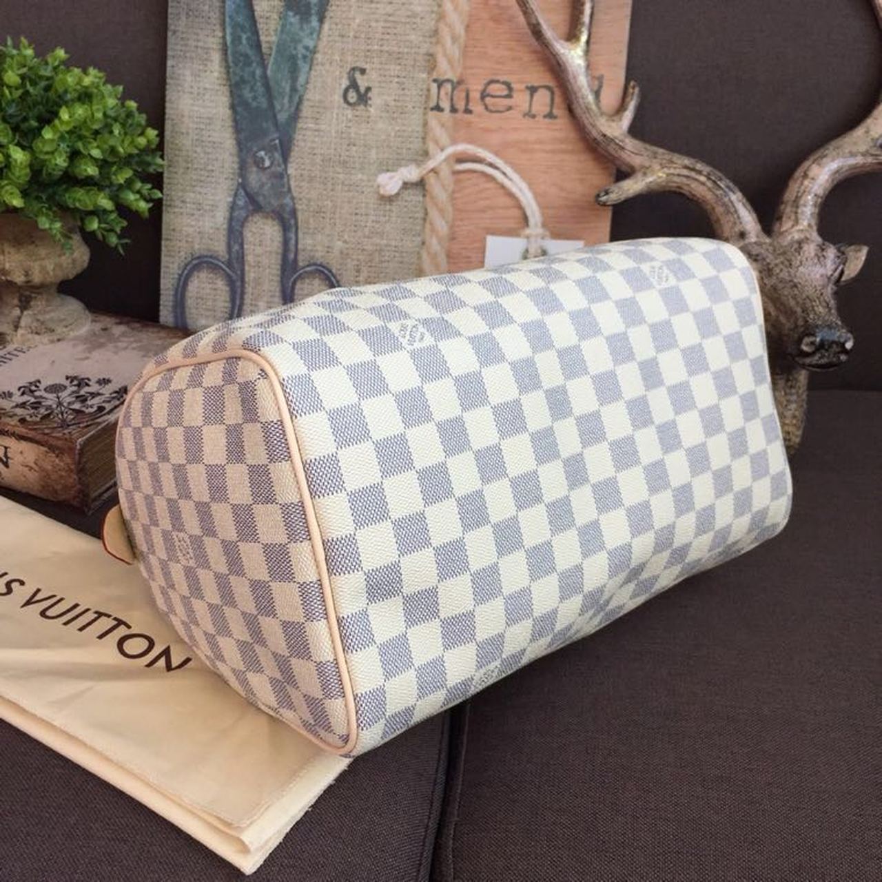L0vis Vvtt0n Speedy 30 Damier Azur Canvas For Women, Women’s Handbags 11.8in/30cm LV N41370