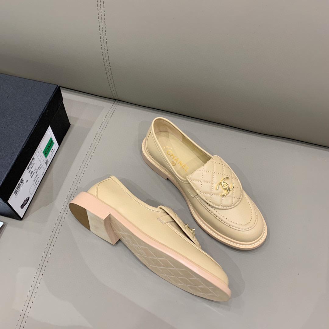 Ch**el Loafers Beige For Women, Women’s Shoes G36646