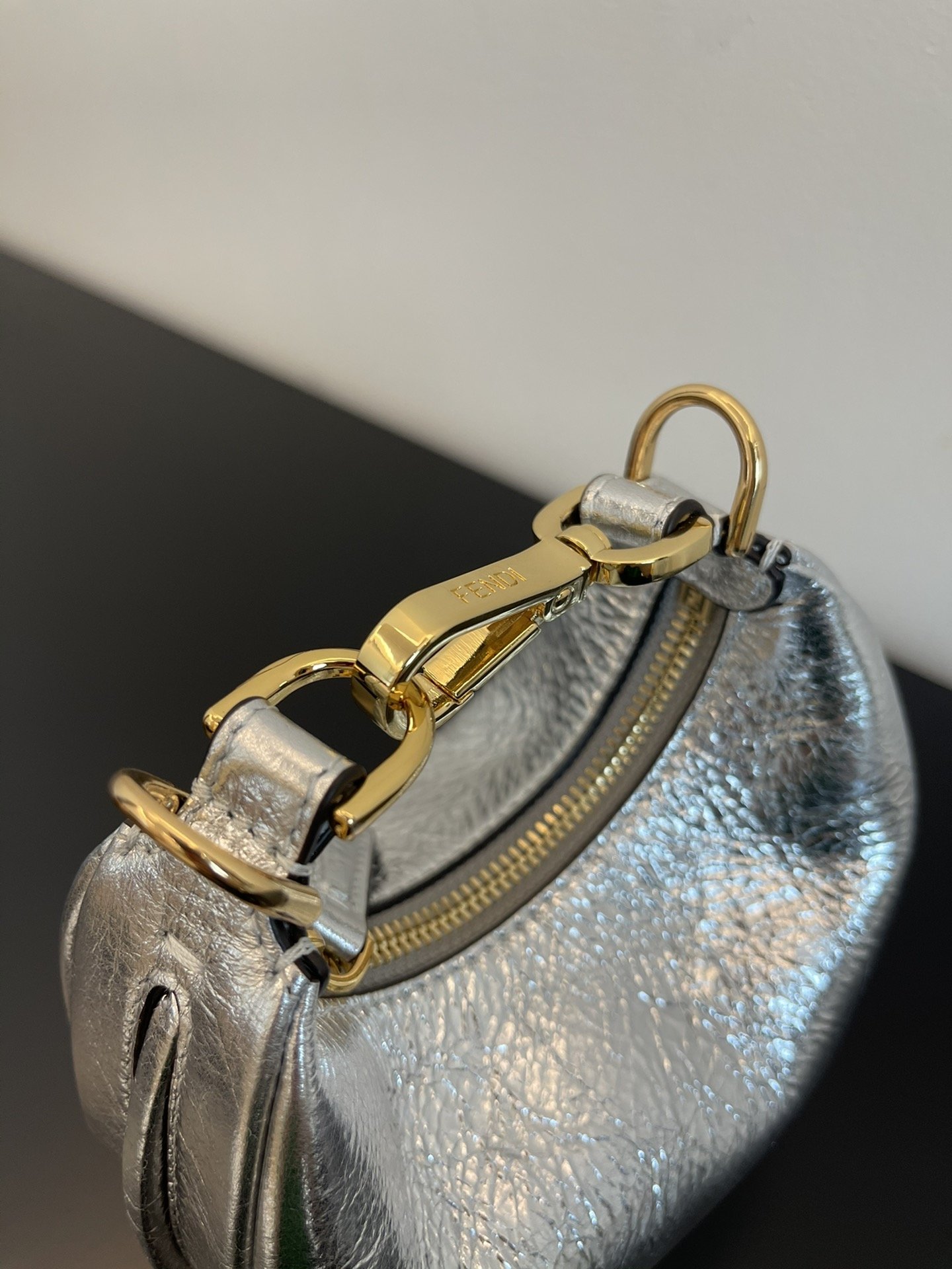 F**di Nano F**digraphy Silver For Women, Women’s Handbags 6.7in/17cm FF 7AS089AISPF1HIC