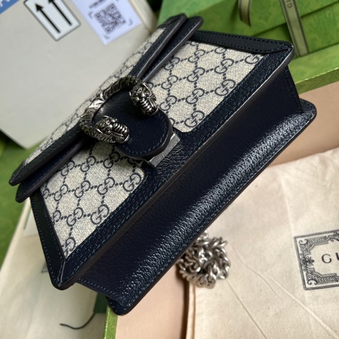 Gvc*1 Dionysus Mini Bag Beige And Blue GG Svp*me Canvas For Women 7.5in/20cm