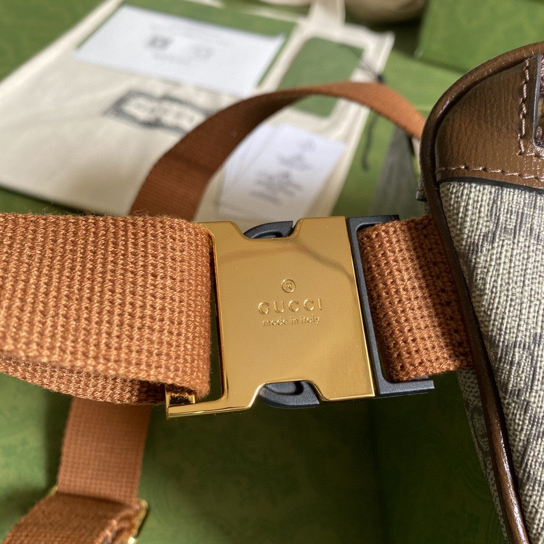Gvc*1 Belt Bag With Interlocking G Beige And Ebony GG Svp*me Canvas For Women 9.1in/23cm 682933 92THG 8563