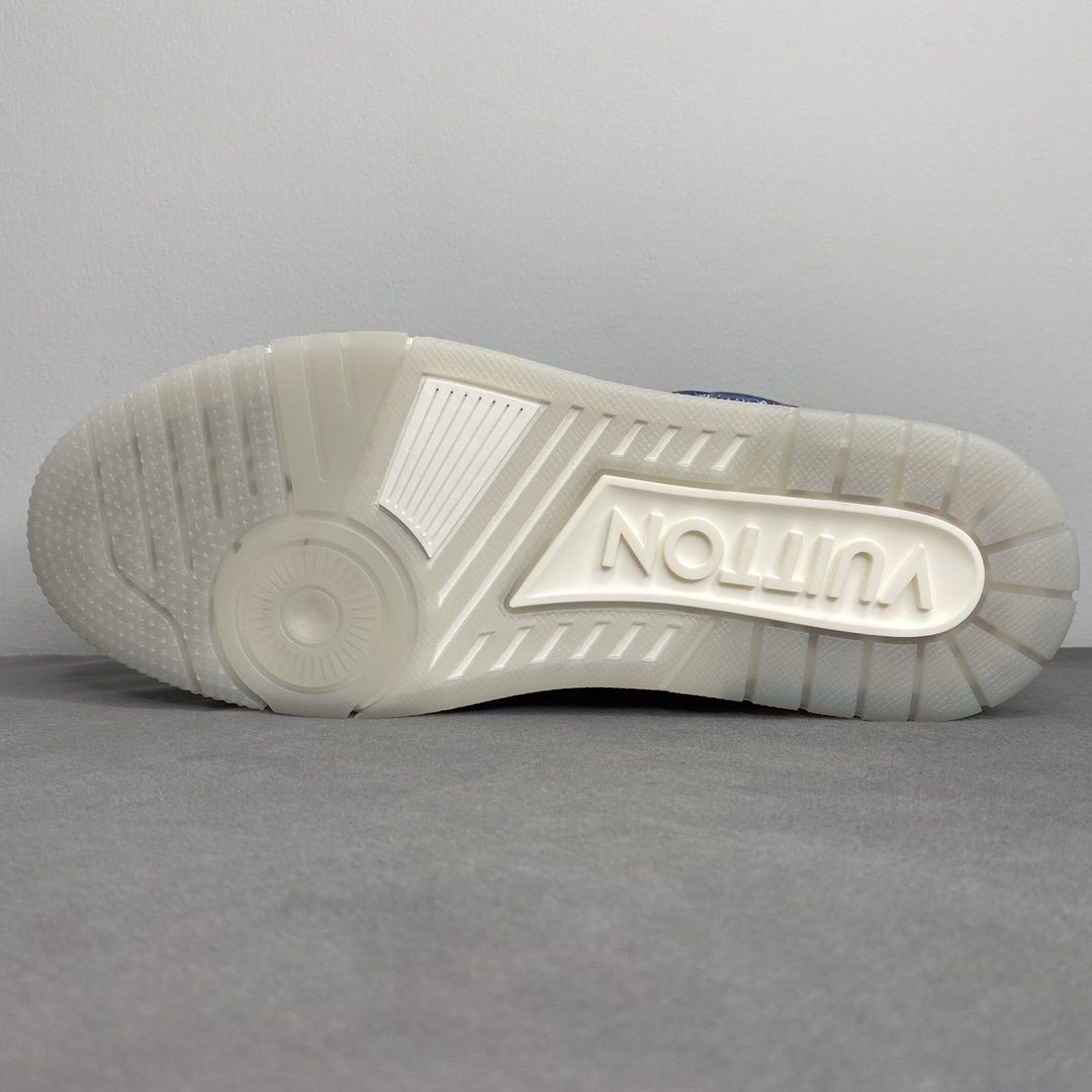 L0vis Vvtt0n Trainer Sneaker Rubber Monogram Denim Blue Virgil Abloh For Men LV