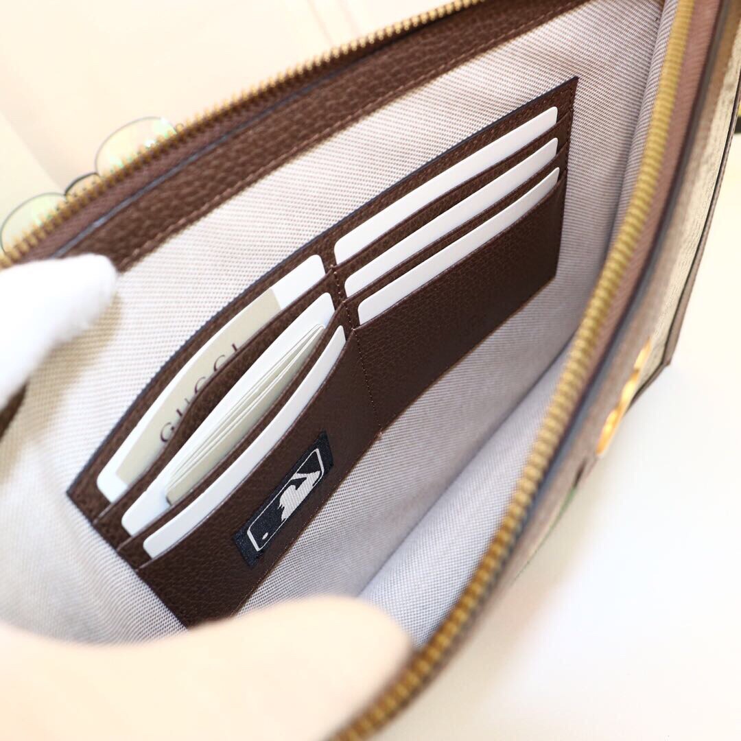 Gvc*1 Ophidia Pouch With Web Beige And Ebony GG Svp*me Canvas For Men 9in/24cm GG 672989 96IWT 8745