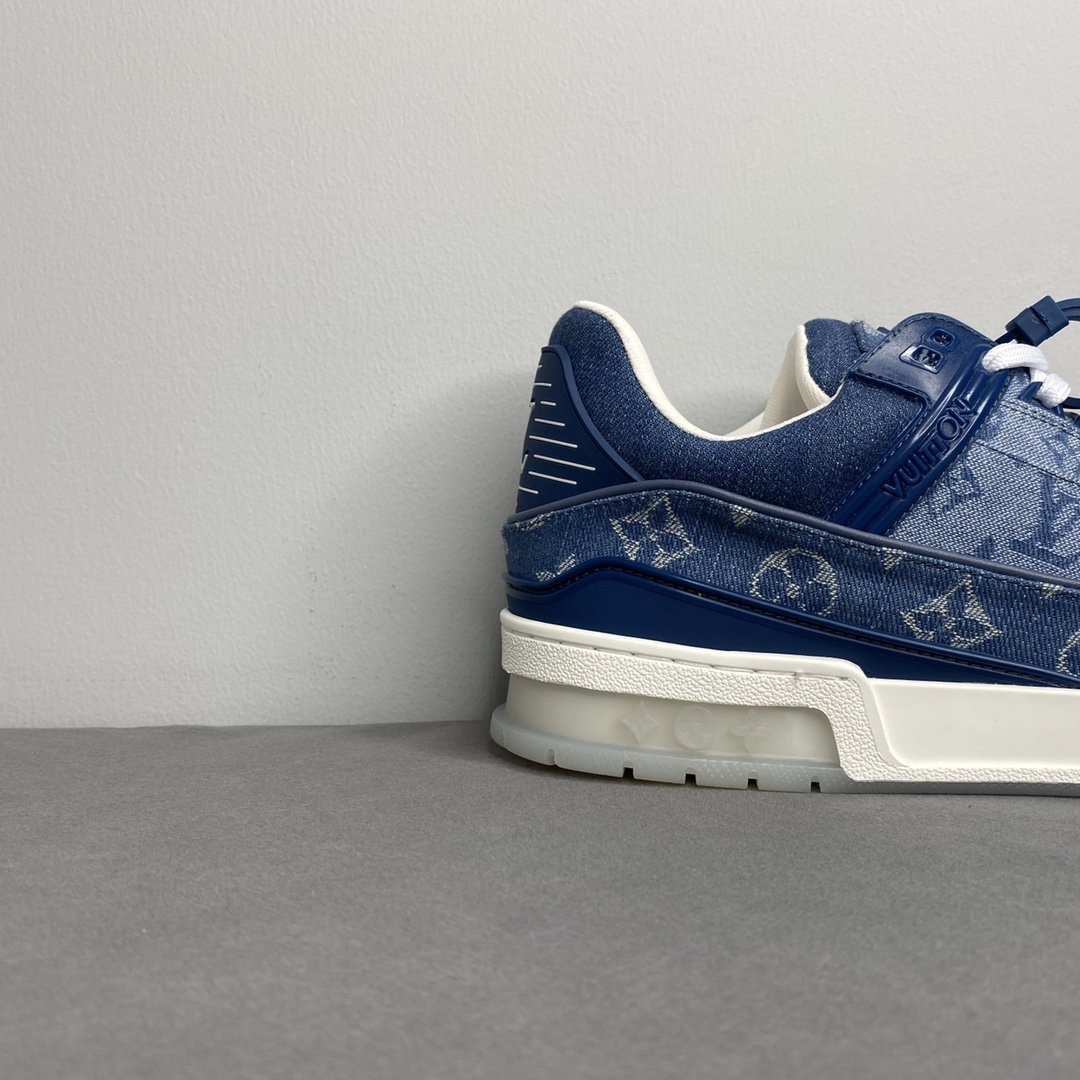 L0vis Vvtt0n Trainer Sneaker Rubber Monogram Denim Blue Virgil Abloh For Men LV