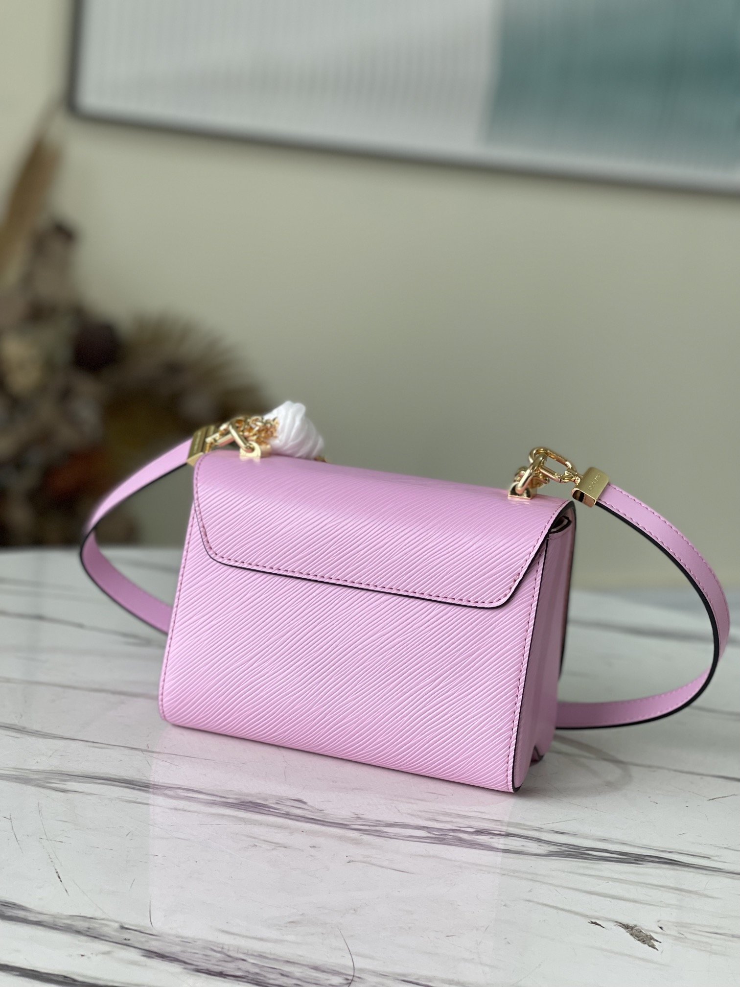L0vis Vvtt0n Twist PM Monogram Flower Wisteria Purple For Women, Women’s Handbags, Shoulder And Crossbody Bags 9.1in/23cm LV M59405
