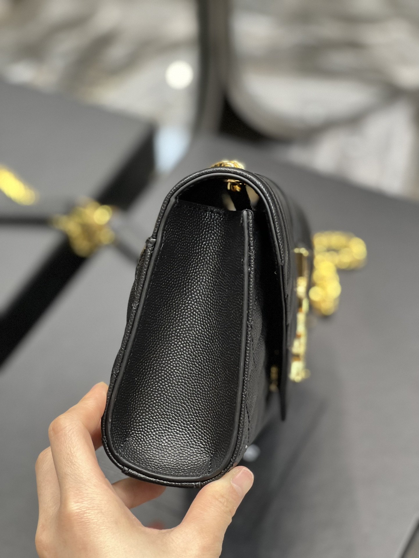 Sa1nt Lau*nt Small Bag Black In Mix Matelasse For Women 8.2in/21cm Y51 600195BOW911000