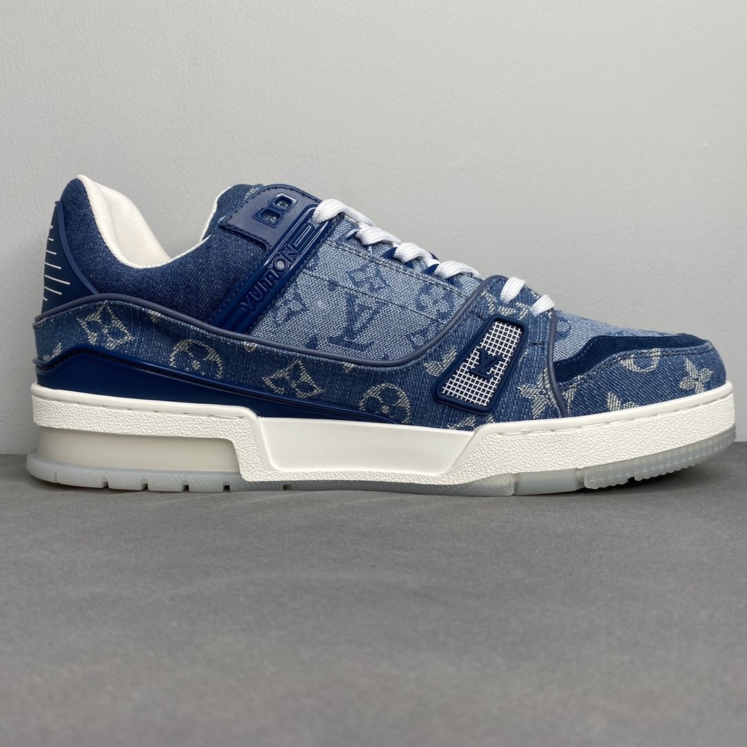L0vis Vvtt0n Trainer Sneaker Rubber Monogram Denim Blue Virgil Abloh For Men LV
