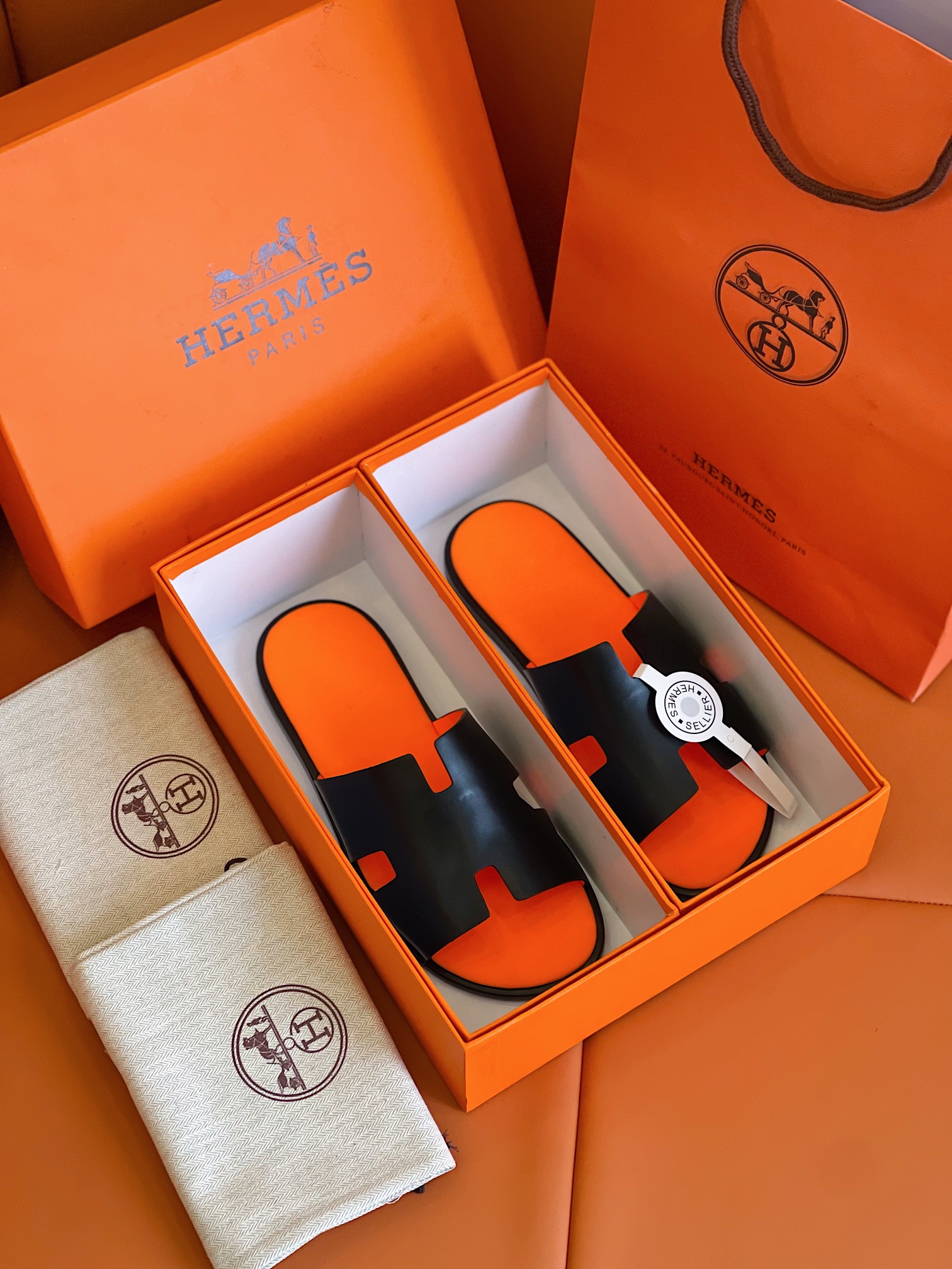 H**me5 Izmir Sandal Black/Orange For Men