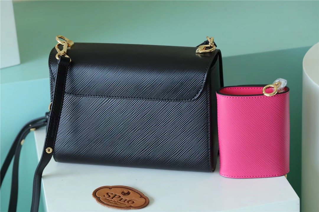 L0vis Vvtt0n Twist MM Bag, Shoulder and Cross Body Bags For Women Black / Fuchsia 9.1in/23cm LV M59885