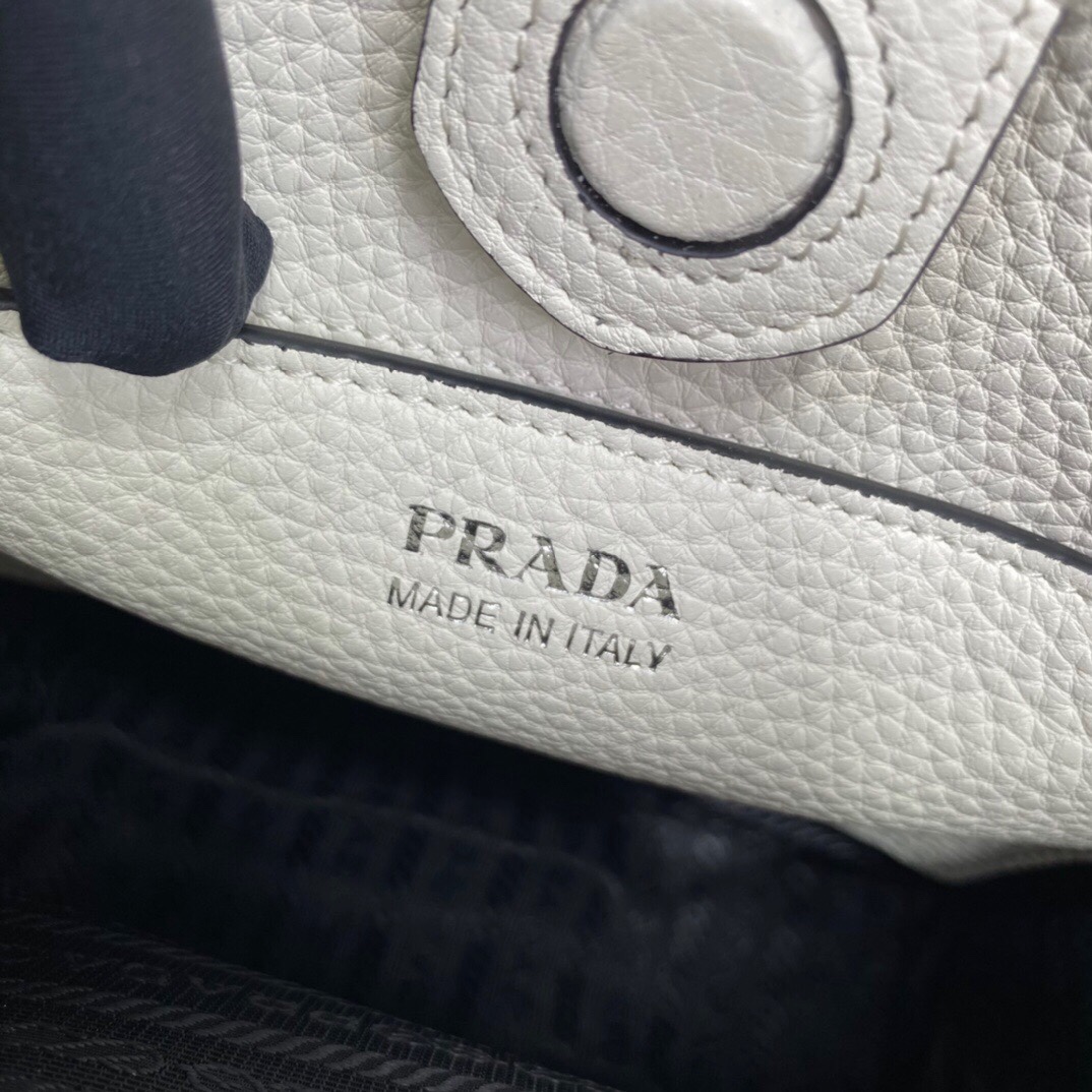 Pra*a Mini Shoulder Bag White For Women, Women’s Bags 7.9in/20cm