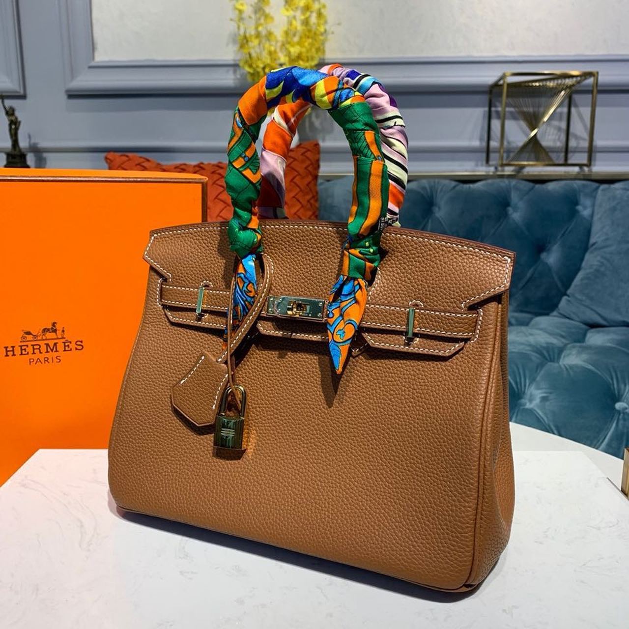 H**me5 Birkin Brown Semi Handstitched With Gold Toned Hardware For Women 30cm/11.8in