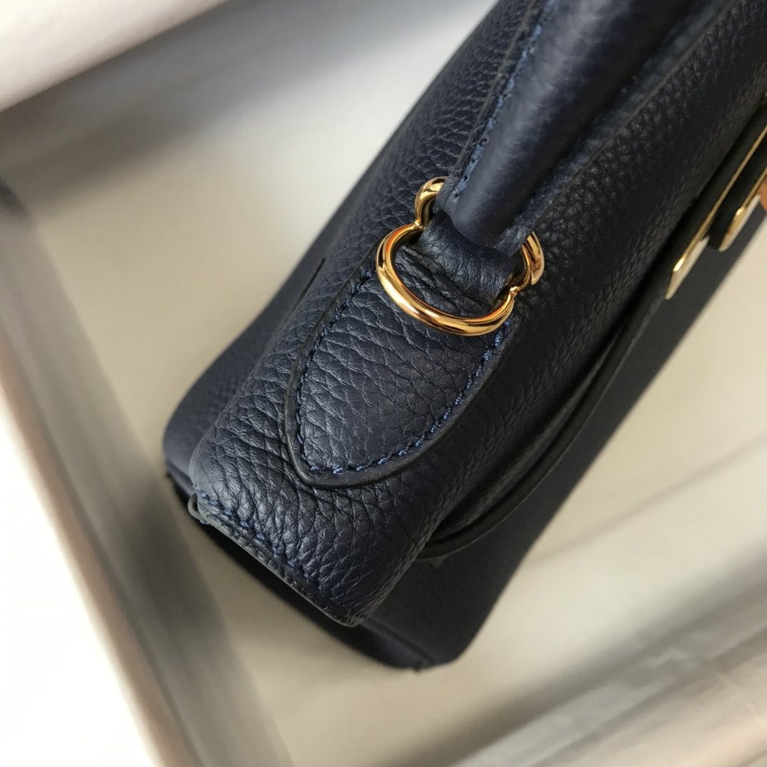 H**me5 Kelly 32 Taurillon Clemence Blue Nuit Bag For Women, Women’s Handbags, Shoulder Bags 12.5in/32cm