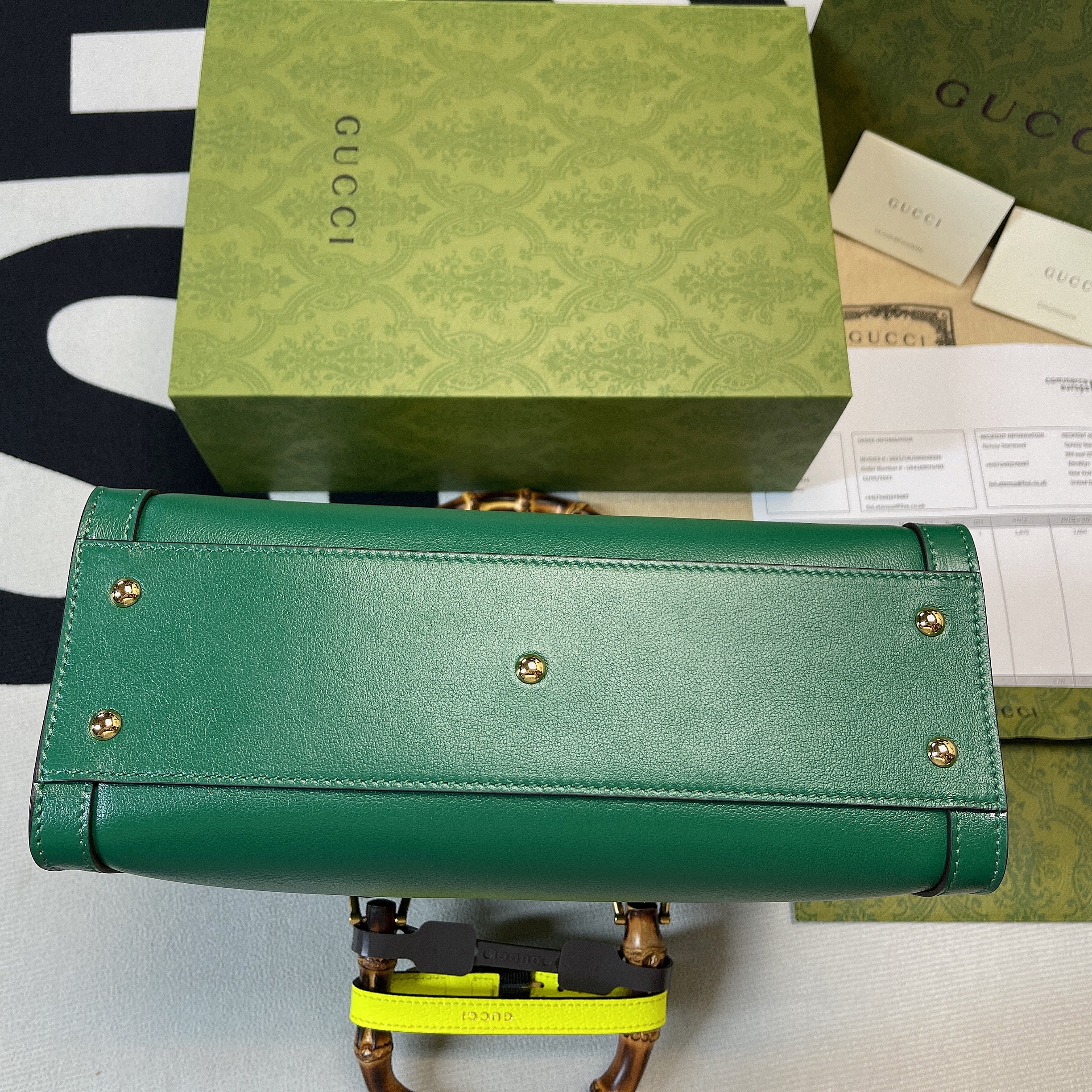 Gvc*1 Diana Medium Tote Bag Green For Women, Women’s Bags 11in/27cm GG 