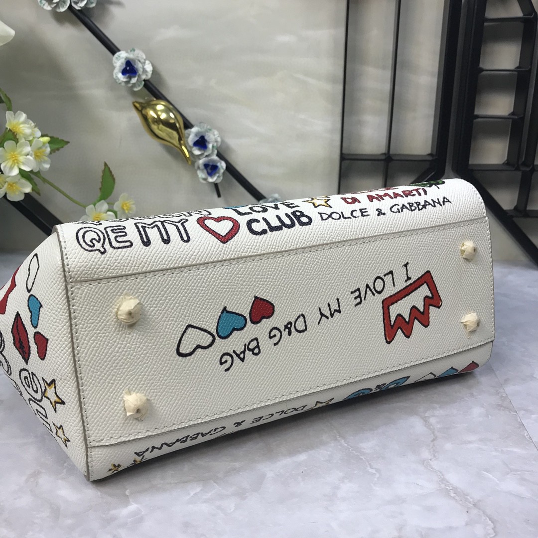 Dolce & Gabbana Medium Sicily Handbag Unique Print Motifs Muticolour For Women 10.2in/26cm DG