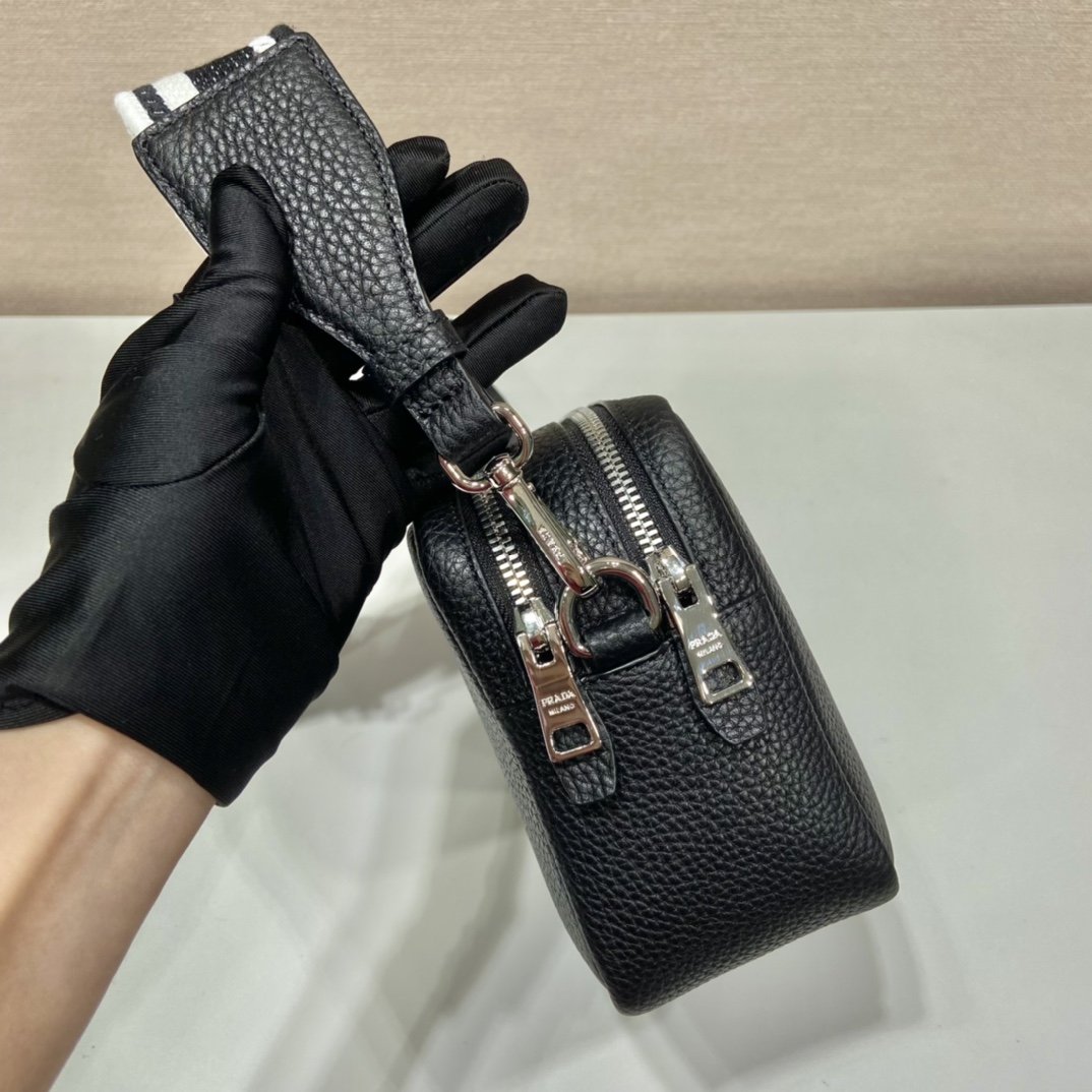 Pra*a Bag With Shoulder Strap Black For Women, Women’s Bags 8.6in/22cm 1BH082_2DKV_F0002_V_3OM