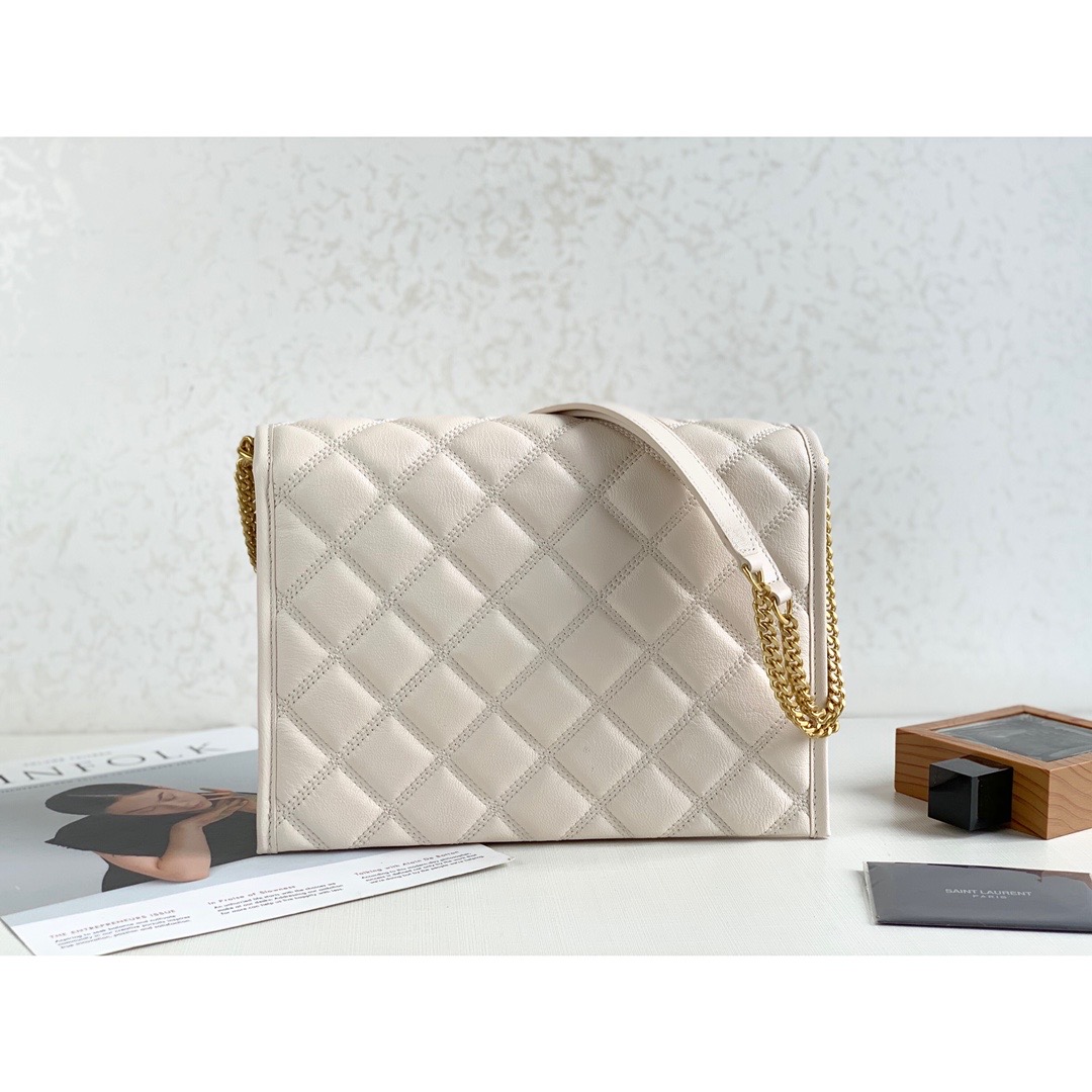 Sa1nt Lau*nt Becky Small Shoulder Bag White For Women 10.5in/27cm Y51