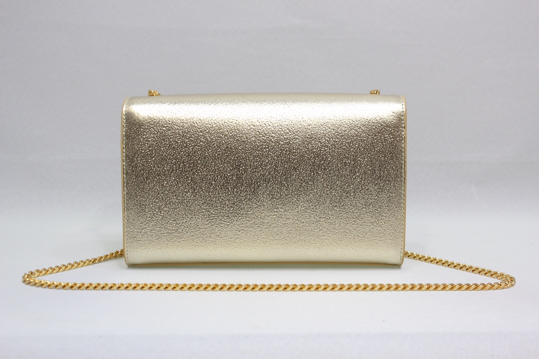 Sa1nt Lau*nt Kate Chain Wallet With Tassel Yellow Copper For Women 10.2in/26cm Y51