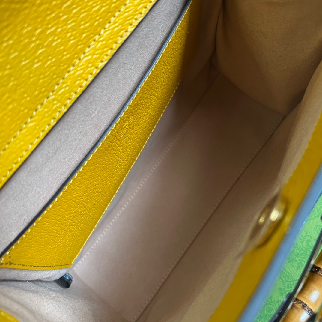 Gvc*1 Diana Medium Tote Bag Yellow For Women, Women’s Bags 11in/27cm GG 
