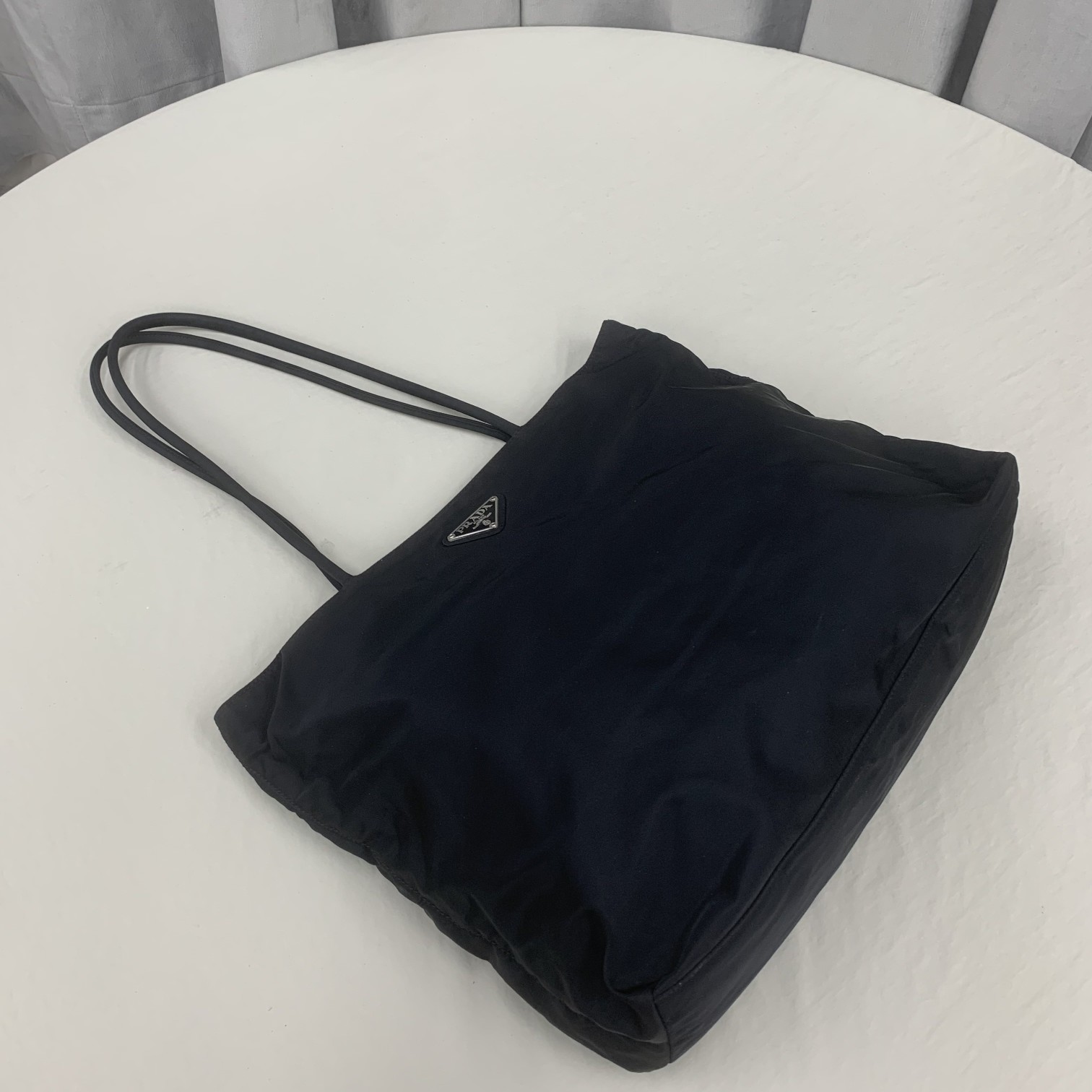 Pra*a Saffiano Tote Bag Black For Women, Women’s Bags 14.5in/37cm