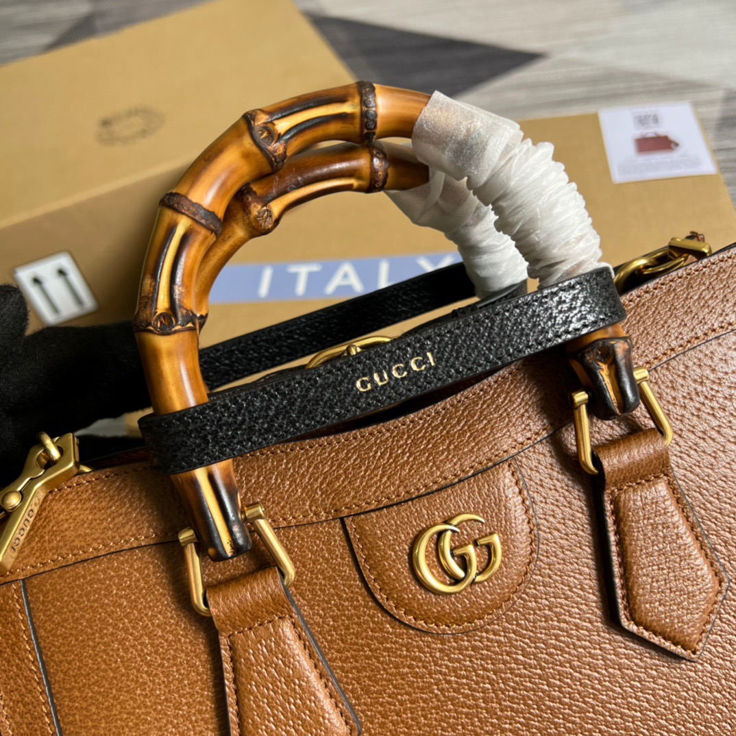 Gvc*1 Diana Medium Tote Bag Brown For Women, Women’s Bags 11in/27cm GG
