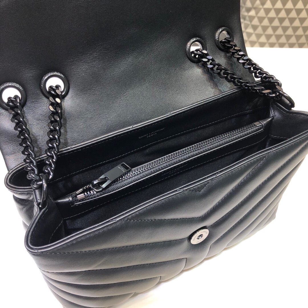 Sa1nt Lau*nt Loulou Small Chain Bag In Matelassé “Y” Black For Women 9.8in/23cm Y51 494699DV7281000