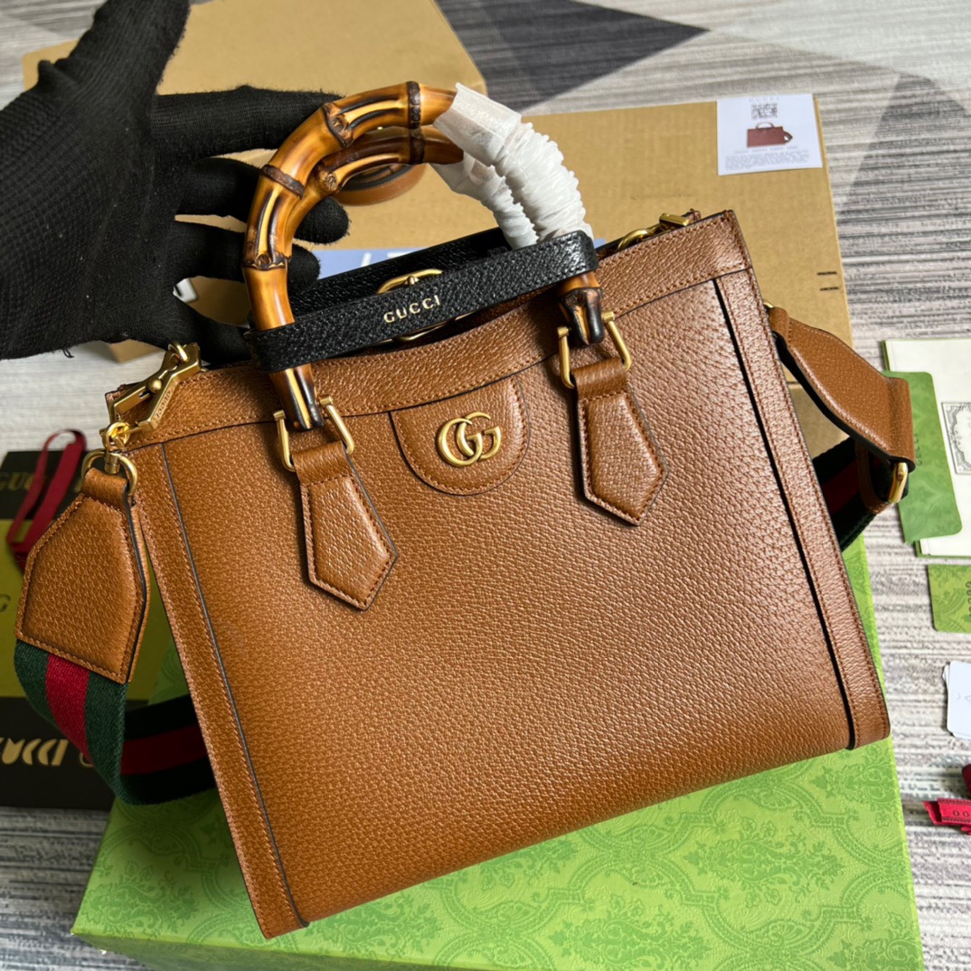 Gvc*1 Diana Medium Tote Bag Brown For Women, Women’s Bags 11in/27cm GG