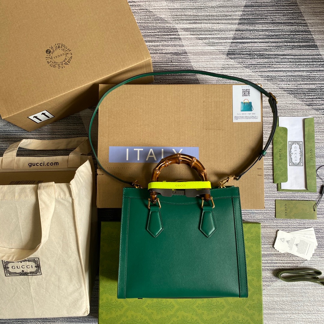 Gvc*1 Diana Medium Tote Bag Green For Women, Women’s Bags 11in/27cm GG 