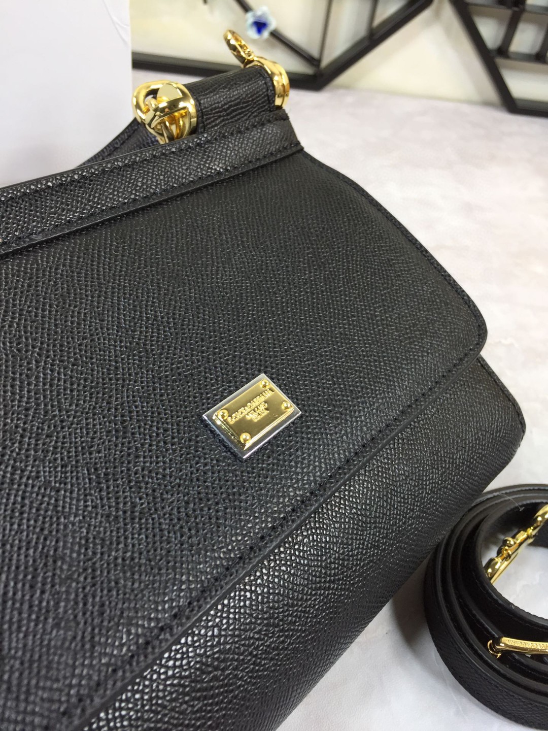 Dolce & Gabbana Medium Sicily Handbag In Dauphine Black For Women 10.2in/26cm DG BB4347A100180999
