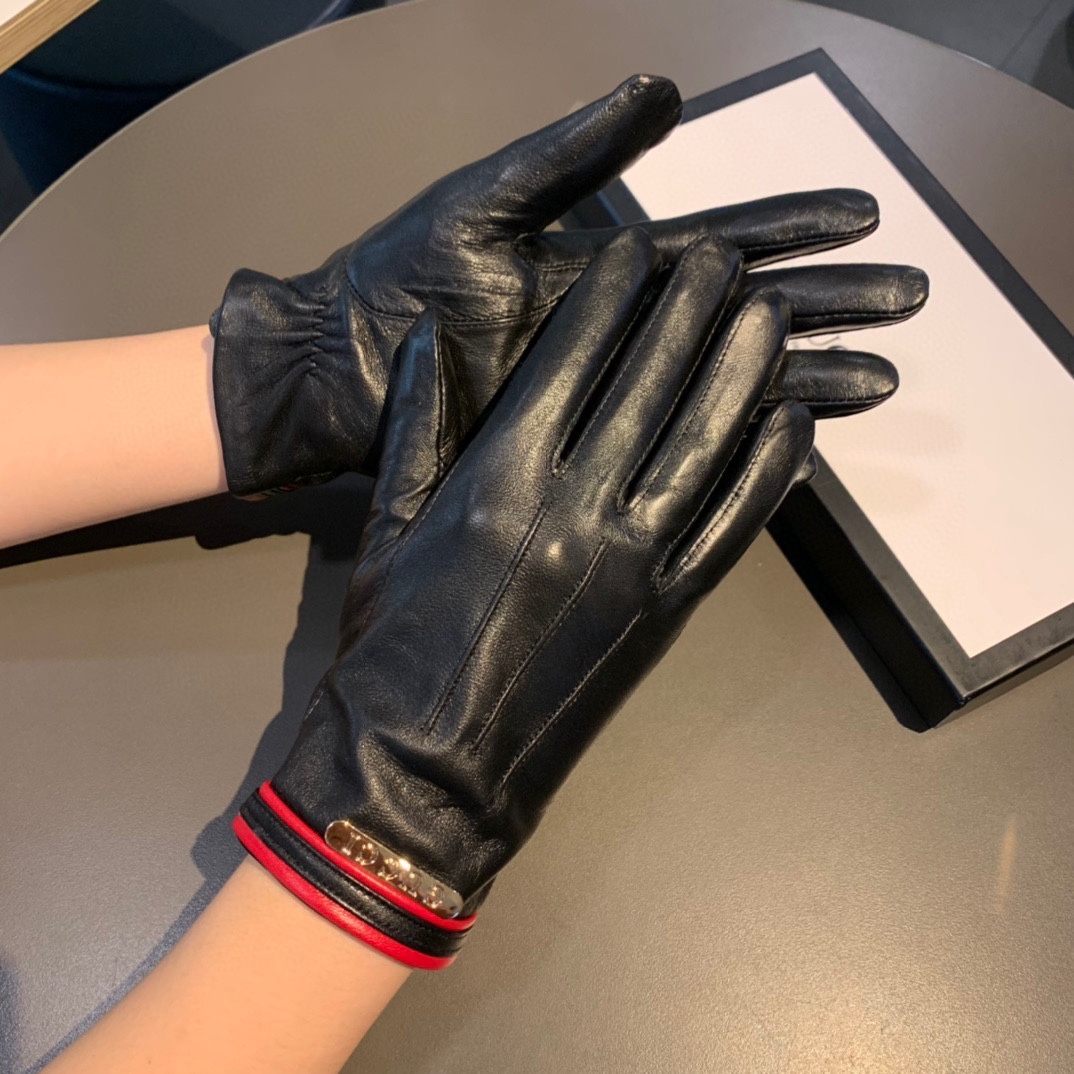 Gvc*1 Gloves With Signature Double G Motif In Black
