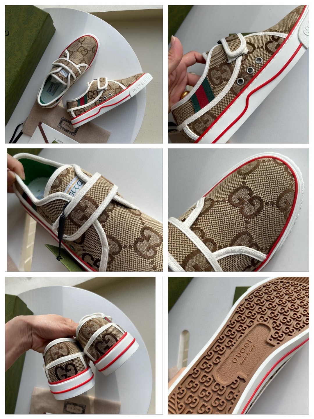 Gvc*1 Women’s Maxi GG Tennis 1977 Sneaker Brown For Women 692918 UKO70 2584