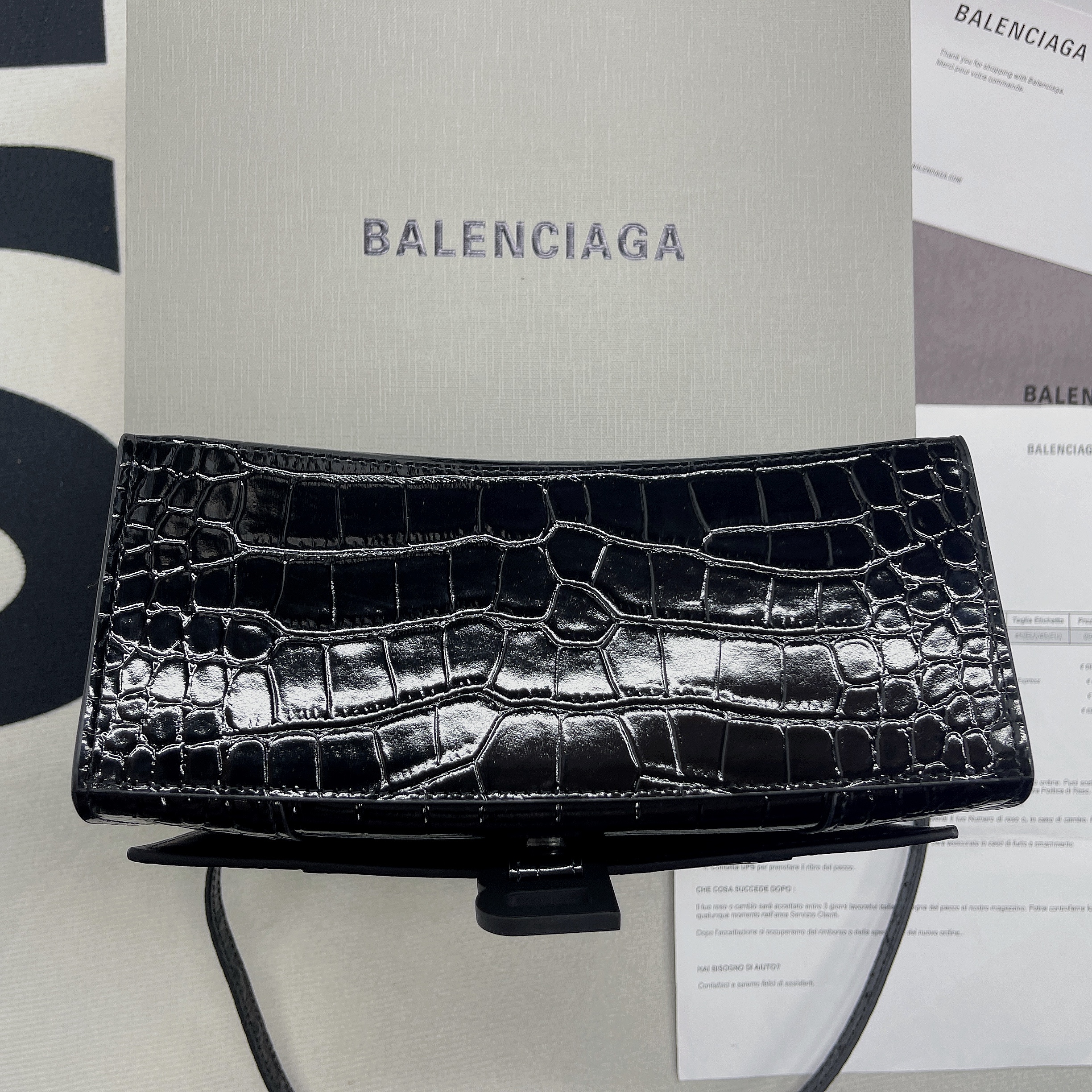 Ba1en*iaga Hourglass Small Handbag In Black, For Women, Women’s Bags 9in/23cm