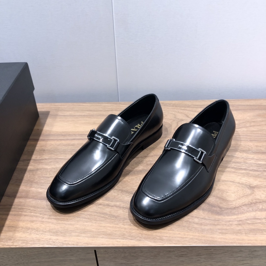 Pra*a Brushed Loafers Black For Men 1in/25mm PRD