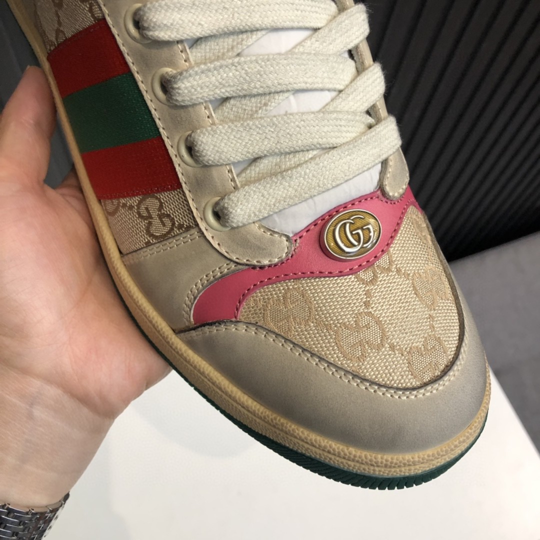 Gvc*1 Men’s Screener GG Distressed High Top Off-White Pink For Men 5637309