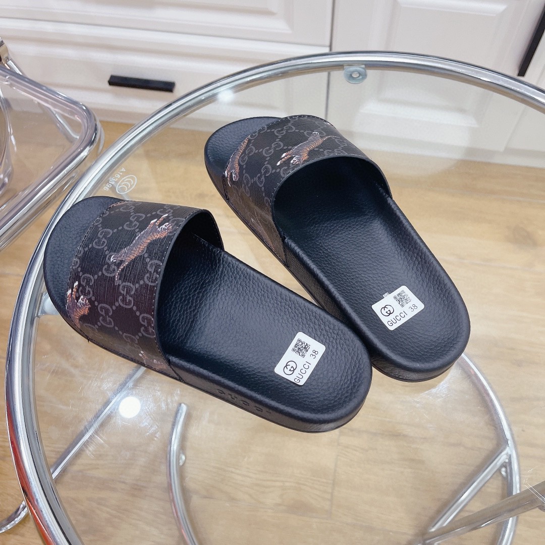 Gvc*1 Women’s GG Svp*me Slide Tiger Black For Women 407345 G0K00 1084